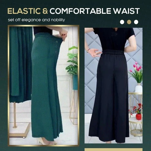 Aire - Pantalones anchos plisados cómodos y respetuosos con la piel