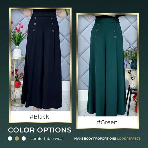 Aire - Pantalones anchos plisados cómodos y respetuosos con la piel