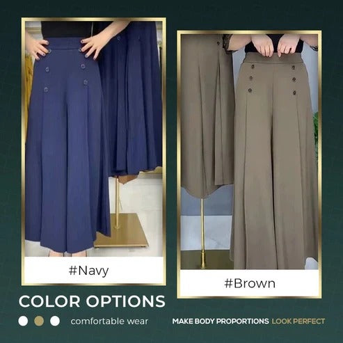 Aire - Pantalones anchos plisados cómodos y respetuosos con la piel