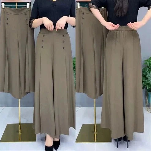Aire - Pantalones anchos plisados cómodos y respetuosos con la piel