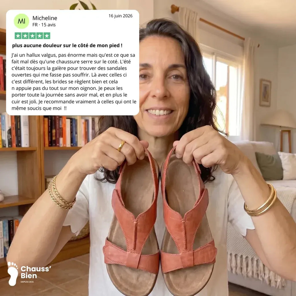 Zahara - Sandalias abiertas de piel con comodidad ortopédica