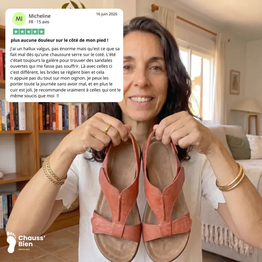 Zahara - Sandalias abiertas de piel con comodidad ortopédica