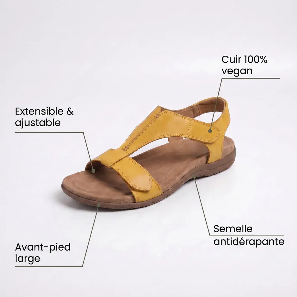 Zahara - Sandalias abiertas de piel con comodidad ortopédica