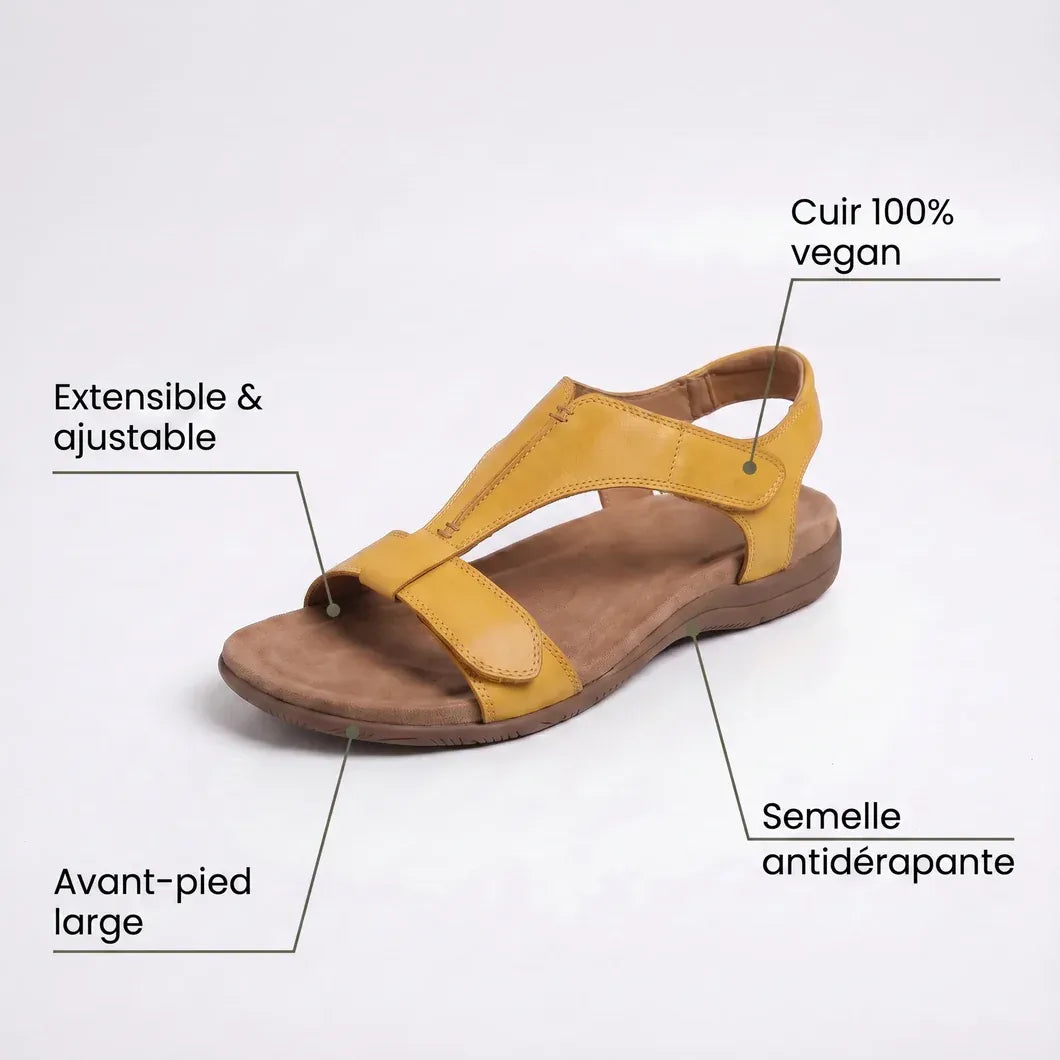 Zahara - Sandalias abiertas de piel con comodidad ortopédica
