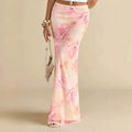 Brisa - Falda larga de sirena con estampado floral y muy sexy