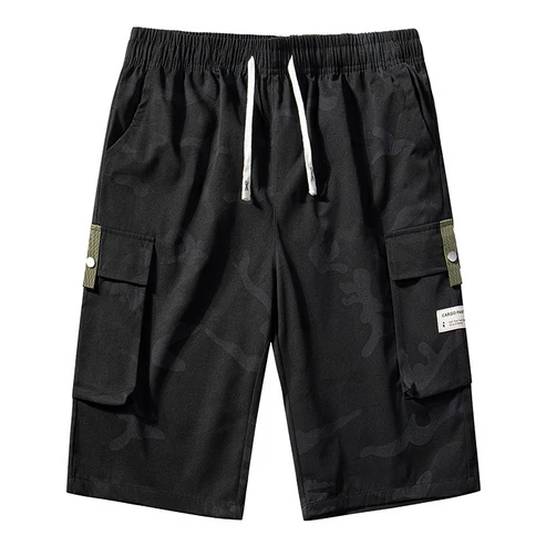 Almería - Pantalones cortos cargo de camuflaje para hombre con cintura ajustable y cordón
