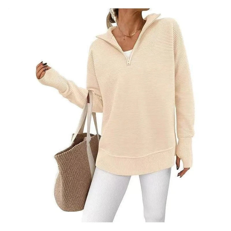 Almenara - Suéter de mujer con cremallera hasta el cuello