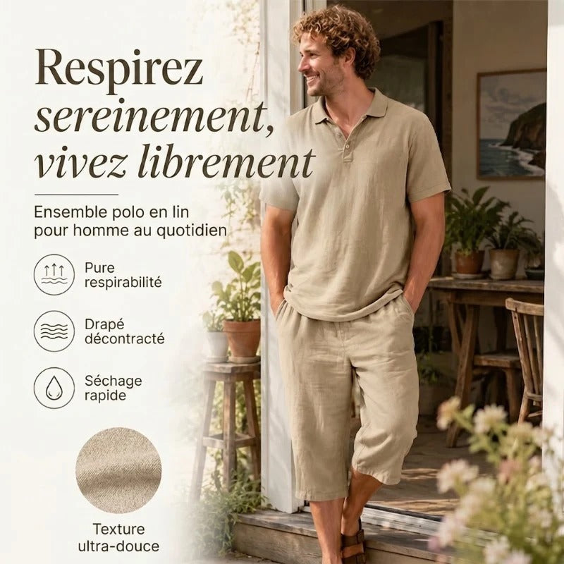 Granada - Conjunto informal de camisa y pantalón de lino