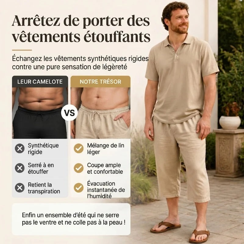 Granada - Conjunto informal de camisa y pantalón de lino