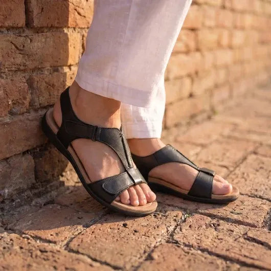 Zahara - Sandalias abiertas de piel con comodidad ortopédica