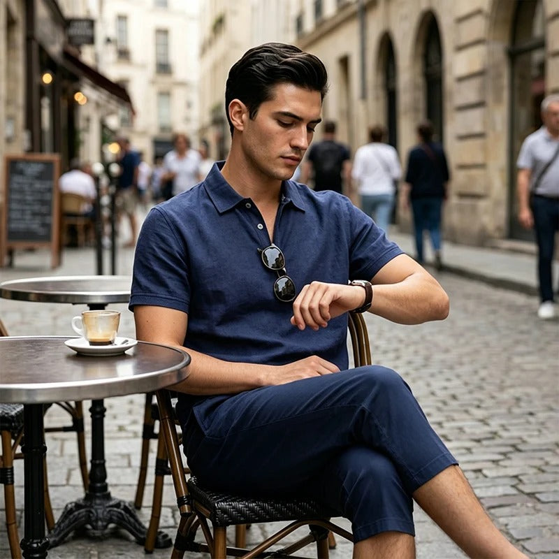 Granada - Conjunto informal de camisa y pantalón de lino