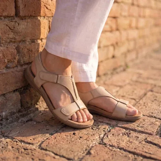 Zahara - Sandalias abiertas de piel con comodidad ortopédica