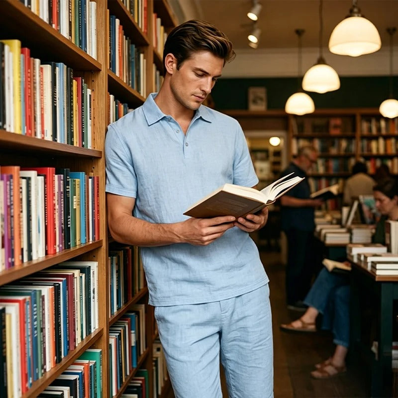 Granada - Conjunto informal de camisa y pantalón de lino