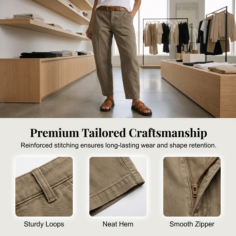 Nube - Pantalones utilitarios de talle alto y corte ajustado para mujer