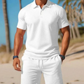 Córdoba - Conjunto de dos piezas para hombre, ideal para el verano, compuesto por un polo y unos pantalones cortos.