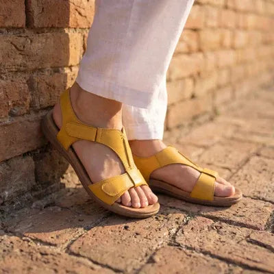 Zahara - Sandalias abiertas de piel con comodidad ortopédica