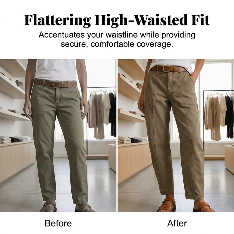 Nube - Pantalones utilitarios de talle alto y corte ajustado para mujer