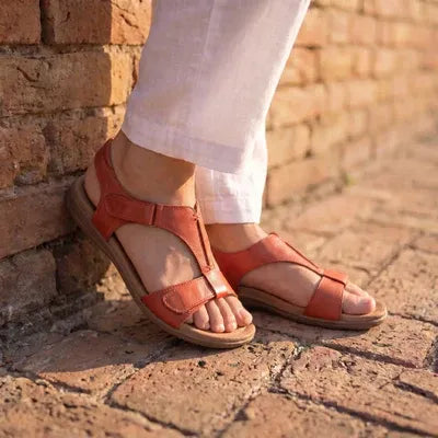 Zahara - Sandalias abiertas de piel con comodidad ortopédica