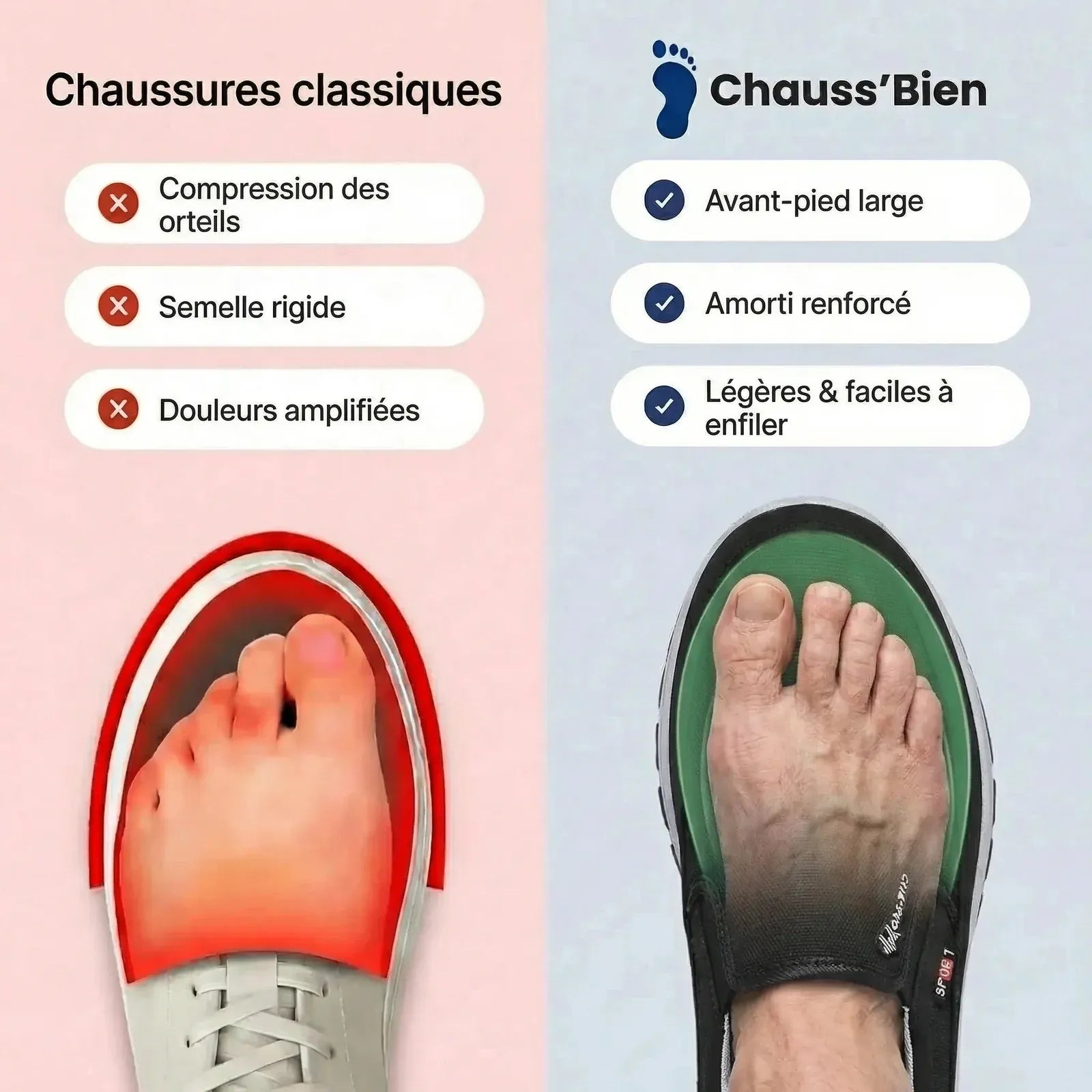 Medina - Zapatillas para caminar con comodidad ortopédica