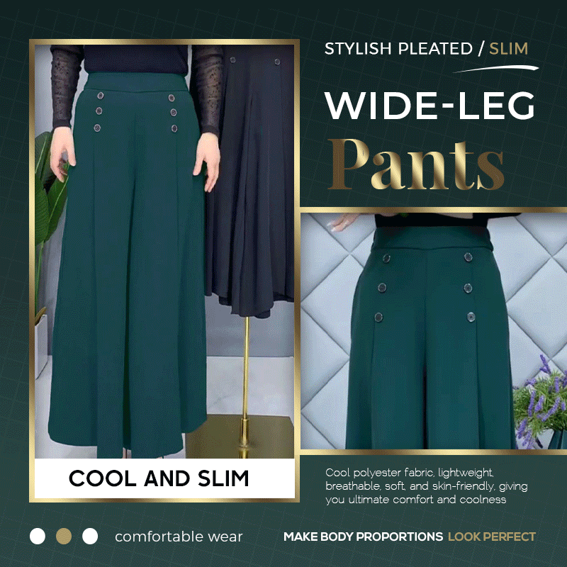 Aire - Pantalones anchos plisados cómodos y respetuosos con la piel